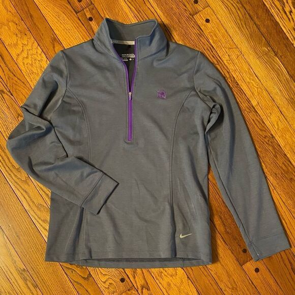 Nike golf size medium grey‎ and purple 3/4 zip long sleeve tunic top - Picture 6 of 6
